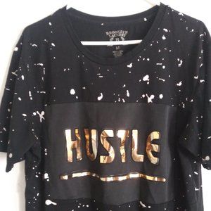 HUSTLE SHIRT MENS SIZE MEDIUM BLACK TOP